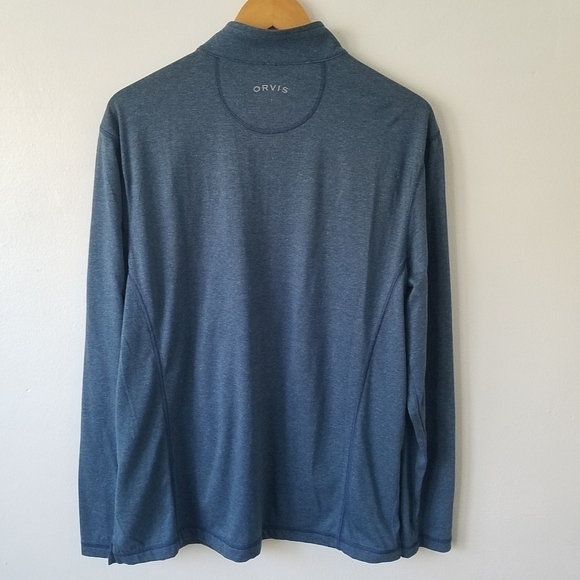 ORVIS Blue 1/4 Zip Longsleeve Pull-over Shirt Top Mens Size Medium - Picture 3 of 12
